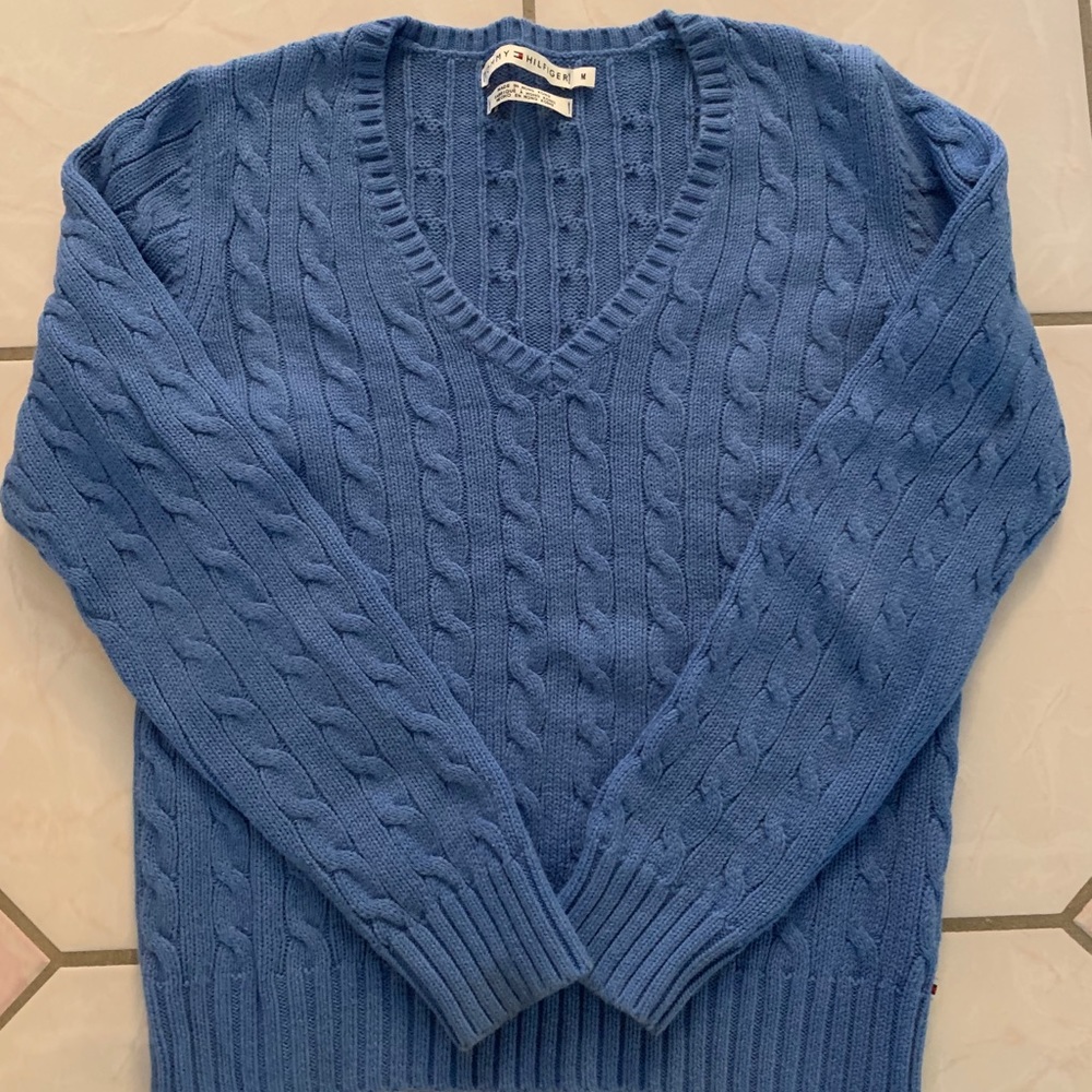 Tommy Hilfiger V-Neck Blue Sweater